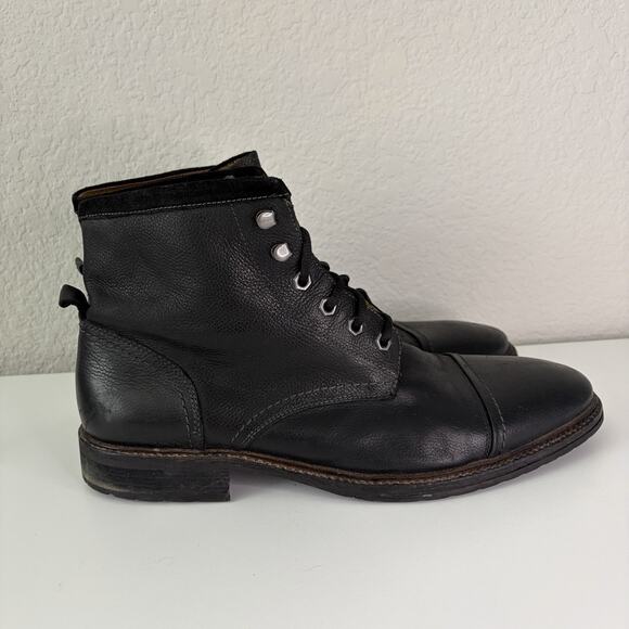 Florsheim Limited Leather Cap Toe Lace Up Boots Black Men’s Size 13 main image 4
